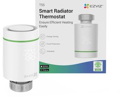 Ezviz T55 Slimme thermostaten – Slimme radiatorknop – Thermostaatkraan – Bluetooth – Bediening via App - Verbruiksoverzicht – Spraakbesturing met Alexa en Google Assistant