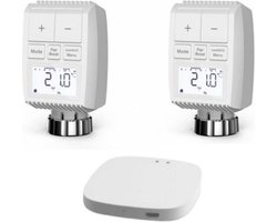 Kit van 2 universele verbonden thermostatische koppen met LCD -scherm + Zigbee Gateway - Overig - Kit 2 têtes + 1 passerelle - SILUMEN