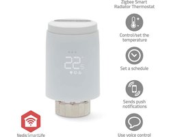 Nedis SmartLife Radiatorknop - Zigbee 3.0 - Batterij Gevoed - LED - Android / IOS