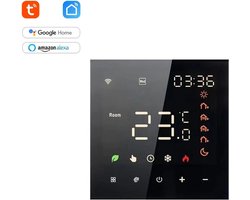 New Slimme Thermostaat Tuya ME82LED – 3x1 voor Gas Boiler/Waterverwarming/Elektrische vloerverwarming(Inclusief Vloersensor) – App & Wifi – Voice Control met Google Assistant & Amazon Alexa