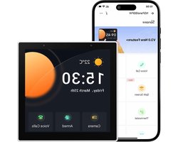 Pro Smart Home-bedieningspaneel met Zigbee 3.0 hub en draadloze thermostaat - app-bediening - slimme scène oproepintercom - Wit