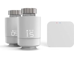 Radiatorthermostaat starterset 2 stuks met hub - wifi verwarmingsregeling - programmeerbare verwarmingsthermostaat