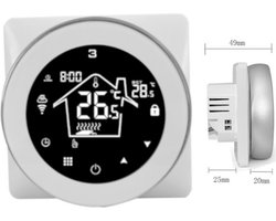 Slimme Inbouw Thermostaat | C.V. Waterverwarming | Boiler | Rond | Zwart | 3amp | 4-Draads | 90-240v