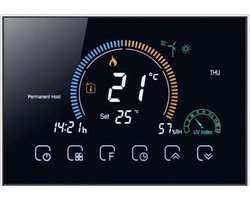 Slimme Thermostaat | App bediening | Electrische vloerverwarming | Infraroodpanelen | Vierkant | Zwart | 16amp |4-Draads | 90-240v