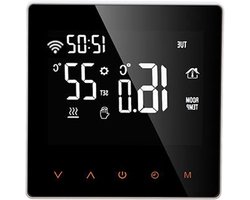 Slimme Thermostaat ME81H AC230V 50/60Hz 5~90℃ WIFI LCD Touchscreen Water Vloerverwarming - Tuya - Witte achtergrond - Oranje knop 3A