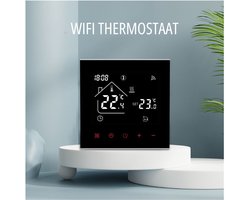 Slimme thermostaat - Slimme - Thermostaat - 220V - Geschikt voor Tuya - Programmeerbaar - Wifi - Voicecontrol - Vloerverwarming - Watervloerverwarming - Zwart - App - Smart