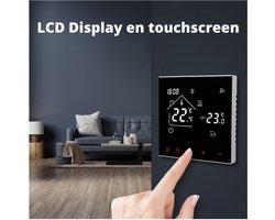 Slimme thermostaat - Slimme - Thermostaat - 220V - Programmeerbaar - Geschikt voor Tuya - Wifi - Voicecontrol - CV - Boiler - Zwart - App - Smart