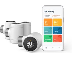 tado° Slimme Radiatorknop X - 4 Pack uitbreiding - Zwart/Wit