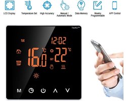 TechU™ Slimme Thermostaat Limit – Zwart – Alleen voor CV-ketel – App & Wifi – Google Assistant & Amazon Alexa – IFTTT