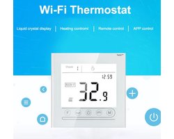 TechU™ Slimme Thermostaat Optimum – Alleen voor CV-ketel – Wit – App & Wifi – Google Assistant & Amazon Alexa