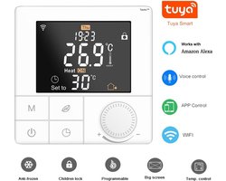 TechU™ Smart Thermostaat Life – Wit – Alleen voor CV-ketel – App, Wifi & Amazon Alexa – Energiebesparend – Kinderslot