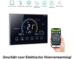 TechU™ Smart Thermostaat Relax – Zwart – Alleen voor Elektrische Vloerverwarming! – App & Wifi – Google Assistant & Amazon Alexa