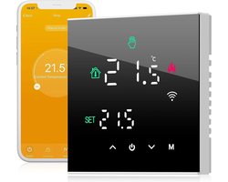 Thermostaat voor cv - Draadloos met Wifi - Met App - Zwart