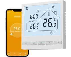 Thermostaat voor CV - Slimme Thermostaat - Touchscreen - WiFi - Mobiel - Wit