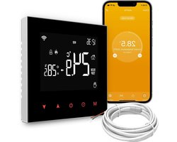 Thermostaat voor watergevloerverwarming - actuator smart wifi thermostaat - programmeerbaar - kamerthermostaat - compatibel met Alexa en Google Home - spraakbesturing - Smart Life en Tuya app