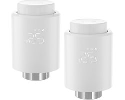 TRVZB Thermostatic Radiator Valve 2PCS - Smart Thermostat Zigbee Requires Hub - Alexa/Home Assistant Compatible - 6 Adapters