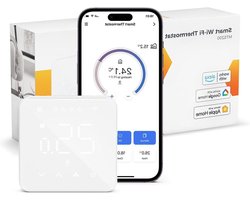 WiFi-thermostaat voor combiketel en watervloerverwarming - ondersteuning voor slimme verwarming op afstand met Apple HomeKit, Siri, Alexa en Google Home