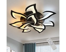 10 Lotus - Dimbaar Met Afstandsbediening en APP - Plafoniere - Zwart - Smart lamp - Moderne LED Lamp