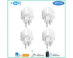 4 stuks - Slimme Stekker - WiFi - Smart Plug - Google Home & Amazon Alexa