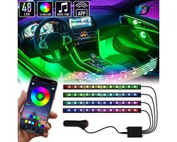 Ambient Light Auto Interieur RGB LED verlichting • Led strips • Led light strip • Auto Accessories • USB plug • 12V • Bestuur via App en Afstandsbediening • Voice Control