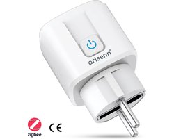 Arisenn® Zigbee Slimme Stekker EU | Wifi | Stembediening (Google, Alexa, Siri) | App | Timer | Energie Meter | Zigbee 3.0 | Thuisautomatisering | Makkelijk te Installeren | Perfect voor Beginners | Bespaar Energie | Afstandsbediening | Zigbee