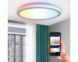 Calex Halo Slimme Plafonnière - Smart Plafondlamp 40cm - RGB en Warm Wit Licht - Wit