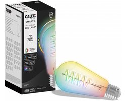 Calex Slimme Lamp - Wifi LED Filament Verlichting - E27 - Smart Bulb Helder - Rustiek - RGB en Warm Wit Licht