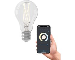 Calex Slimme Lamp - Wifi LED Filament Verlichting - E27 - Smart Lichtbron Helder - Dimbaar - Warm Wit licht - 7W