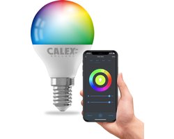 Calex Slimme Lamp - Wifi LED Verlichting - E14 - Smart Lichtbron - Dimbaar - RGB en Warm Wit licht - 4.9W