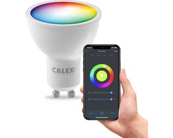 Calex Slimme Lamp - Wifi LED Verlichting - GU10 - Smart Bulb - Dimbaar - RGB en Warm Wit - 4.9W