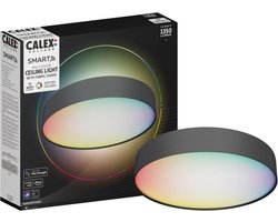 Calex Slimme Plafondlamp - Smart Plafonnière 40cm - RGB en Warm Wit - Zwart