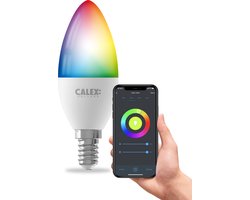 Calex Smart LED Lamp - Slimme Verlichting - E14 - Wifi Bulb - Dimbaar - RGB en Wit licht - 4.9W