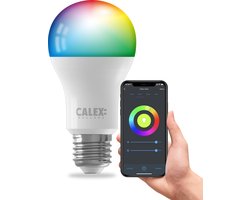 Calex Smart LED Lamp - Slimme Verlichting - E27 - Wifi Bulb - Dimbaar - RGB en Warm Wit - 9.4W