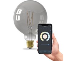 Calex Smart LED Lamp - Wifi Filament Verlichting - Globe 12,5cm - E27 - Slimme Bulb - Dimbaar - 7W