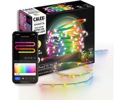 Calex Smart Micro LED Strip - 50 LEDs - Geschikt als Kerstverlichting - 5M - RGBIC - 16 Miljoen Kleuren - App Bedienbaar - Smart Lichtsnoer