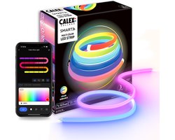 Calex Smart Neon Tube 360° - 3M Lichtstrip, RGBIC & Warm Wit, 16 Miljoen Kleuren, IP44, Binnen/Buiten, App Bedienbaar, Schemafunctie, Spraakbesturing - LED Strip, Neon Lichtsnoer, Smart Verlichting