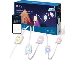 eufy Permanente Buitenverlichting E22 - 15m met 30 Triple-LED Lichten - Slimme RGBWW Lichten, Dagelijks en Feestelijk - Tot IP67 Waterdicht - AI Verlichtingsthema’s voor Kerstmis - Werkt met eufy Camera’s - APP-bediening