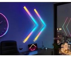 Glowinh - Smart Wall Lights - Smart Wandlampen - RGB Lampen Led Wandlampen - Smart Lights - Smart Lamp - Slimme Verlichting - Wandlampen Binnen - Sfeerlampen - Sfeerverlichting - Led Verlichting - App Gebruik - Tuya/Smart Life - 9 Stuks