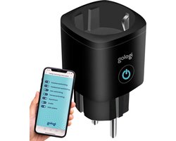 Gologi Slimme stekker - Smart plug - Tijdschakelaar & Energiemeter - WIFI - Google Home & Amazon Alexa - Zwart