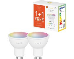 Hombli Slimme Verlichting Spot - (5W) RGB+CCT - Promo Pack 1+1 - 16 Miljoen Kleuren