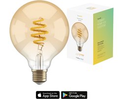 Hombli Smart Filament Bulb - E27 G95 - Amber - Globe - Warm wit licht - Vintage look - Wifi - 1 Stuk