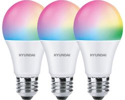 Hyundai Home – Smart Wifi LED lamp – Kleur enamp; Wit – RGBCW – E27 – 3 stuks