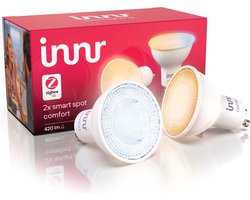 Innr Slimme GU10 LED Spot Ambiance White - Werkt met Philips Hue*, Amazon Echo (4e gen) - Smart Lamp Warm tot Koel Wit - LED Lamp Zigbee - Dimbaar - 420 lumen - 2 Pack