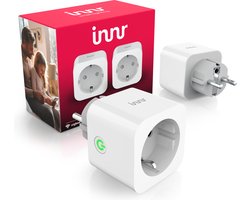 Innr Slimme Stekker met Energiemeter - Smart Plug Zigbee - werkt met Philips Hue*, Alexa, Google Home en SmartThings - Smartplug - 2 Pack