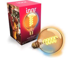 Innr Smart Lamp E27 Vintage Filament Globe - E27 LED Lamp werkt met Philips Hue*, Homey en Home Assistant - Slimme Verlichting met Warmwit tot Koelwit Licht - 1800-6500K - Zigbee Lamp - Dimbaar