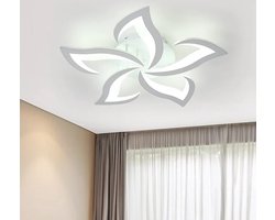 JK24 - Plafondlamp - Plafondlampen - Plafonniere - Plafond lamp - Platfondlamp LED - pp LED - Plant patroon - Dimbaar - 2700K - 6000K - LED lamp met 192 LED delen - Lotus shape - Wit