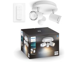 Philips Hue Adore Opbouwspot Badkamer - White Ambiance - GU10 - Wit - 3 x 5,5W - Bluetooth - incl. Dimmer Switch