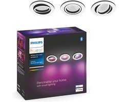 Philips Hue Centura inbouwspot - wit en gekleurd wit - 3-pack - wit - rond