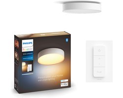 Philips Hue Enrave plafondlamp - warm tot koelwit licht - wit - 26cm - 1 dimmer switch tot koudwit