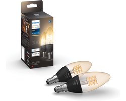 Philips Hue Filament Lichtbron E14 Kaarslamp - zachtwit licht - 2-pack - Bluetooth